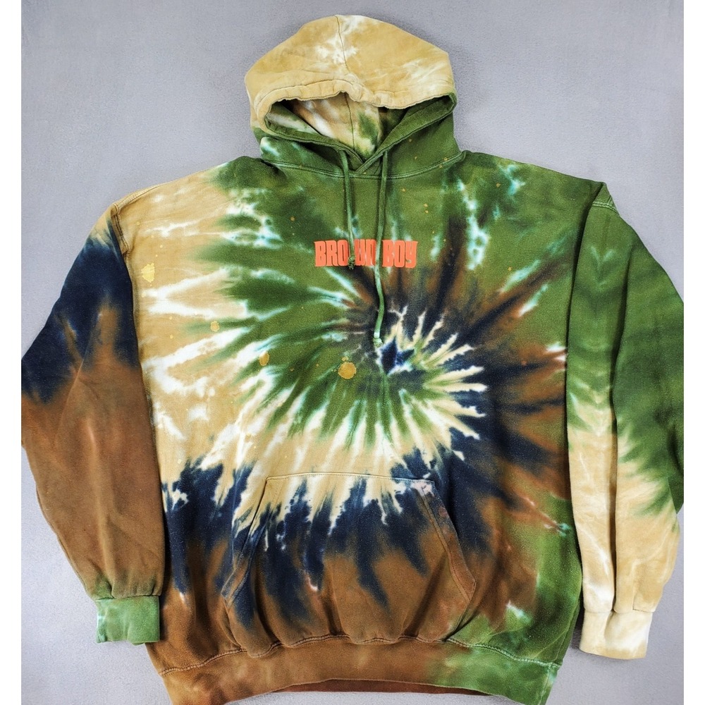 NAV‎ Tie Dye Brown Boy Hoodie Sweatshirt XXL The Weeknd Official Bad Habits XO